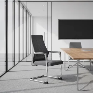 Office Chair with No Without Wheel Mesh Fabric Sled Stationary for Meeting Reception Visitor Guest Events Waiting