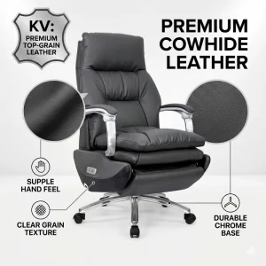 Office Chairs Leather with Adjustable Height Smart Controls Modern Luxury Design for Home and Office Use
