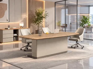 Office Conference Room Meeting Room Boardroom Executive Wooden Rectangular Conference Table With Cable Management