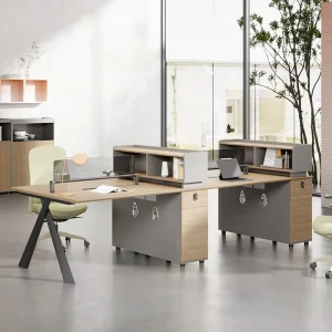 Office Cubicle 4 Person Computer Office Workstation Work Desk Staff Workstation with Cabinet