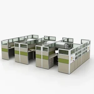 Office Cubicle Size Durable Aluminum Modern Modular Design 6 Seats Independent Office Workstation