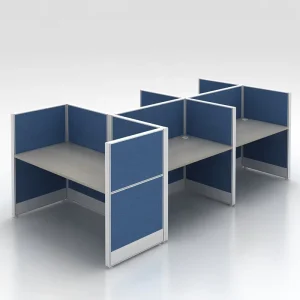 Office Cubicle Workstation for 5 Persons Modern Modular Workstation Privacy Partition School Call Center Use Aluminum Frame