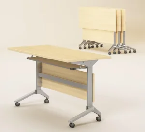 Office Customizable Furniture Mobile Conference Room Desks Training Tables Learning Center Folding Tables Wheels Metal