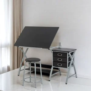 Office Desk Adjustable Drawing Desk With Drawers Drawing Table