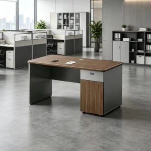 Office Desk Boss Table Thickened Drawer Staff Table Combination Office 1.2m Luxury Modern Minimalism PVC Material Desk