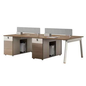 Office Desk Configuration with Modular Workstations and Office Partitions. Workstation Desks Suitable for Offices
