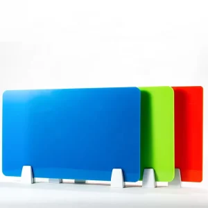 Office Desk Partition Acrylic Transparent Frosted Screen Baffle with 2 Screen Clips for Office Meeting Dining