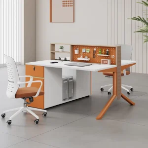 Office Desk Staff Workstation Office Desk and Chair Combination with 2 Drawers 6-person Staff Desk