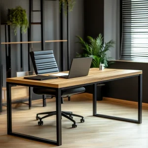 Office Desks Minimalist Solid Wood Executive Desk Sturdy Eco Friendly Panels Home Study and Office Workstation