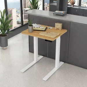 Office Desktop Electric Sit and Stand Height Adjustable Office Desk Bamboo Table Top
