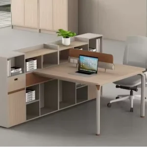 Office Desktop Office Furniture Workstation Computer Office Workstation Table Double Seat with File Cabinets