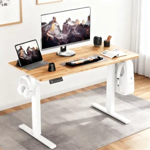 Office Electric Smart Standing Desk Frame Height Adjustable Office Desk Sit Stand Desk Solid Wood Electric Computer Table