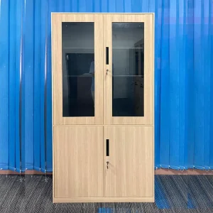 Office Equipment Modern Metal Cupboard Wood Color Steel Office Storage Filing Cabinet Iron Work Cupboard