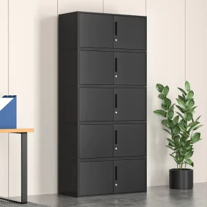 Office File Cabinets Steel Storage Office Cabinet Metal Cabinet Black Cabinet with 5 Tiers Office School Hospital Cabinet