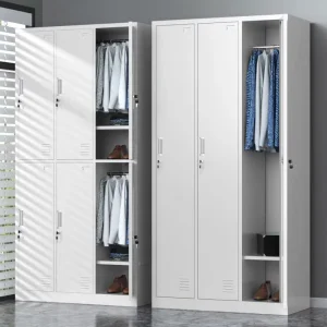 Office File Storage Cabinets Muti Door Clothing Locker Employee Metal Storage Cabinet Workshop Steel Wardrobe With Hanging Rod