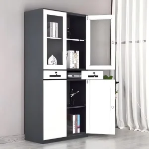Office Filing Cabinets Metal Locker Steel Glass Door Heavy Duty Storage Cabinet