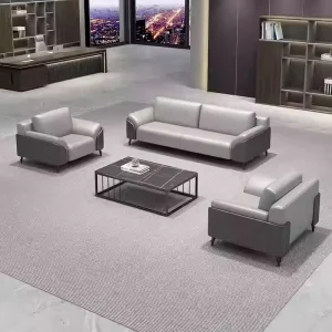 Office Furniture Commercial Modern Reception Sofa Office Couch Leather Office Sofa Set Furniture