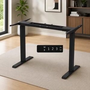 Office Furniture Dual Motor Electric Standing Desk Frame Height Adjustable Sit Standing Desk Workstation Pc Table Metal Frame