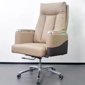Office Furniture Leather Chair Manager Adjustable Swivel Ergonomic Design Rolling Leather Chair Executive Office Chair