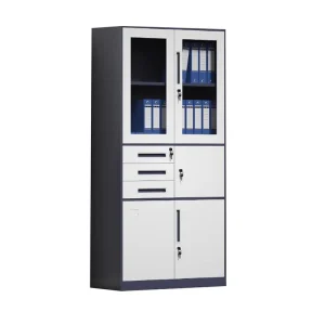 Office Furniture Manufacture Metal Storage Cabinet Sliding Door Filling Cupboard Steel Cabinet for Home and Office