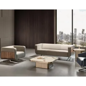 Office Furniture Modern Comfortable Office Sofa Sectional Sofa 1 Set European Style Wooden