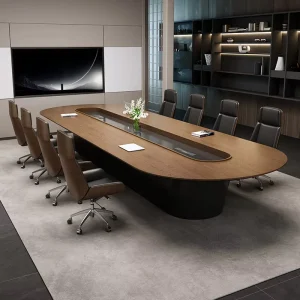Office Furniture Modern Design Luxury Modern Wooden Conference Table and Chair Office Desk Table and Chair Set