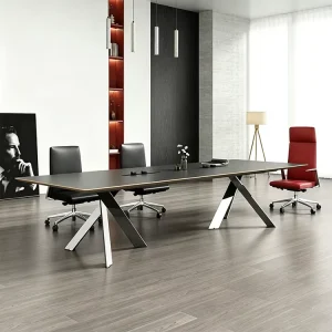 Office Furniture Modern Wooden Stainless Steel Frame 3.5M Conference Meeting Room Table for School Office