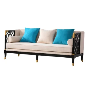 Office Furniture Natural Wood Frame 123 Seater Lounge Armchair Imitation Leather Sofa Set