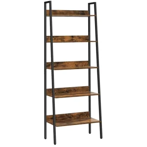 Office Furniture Simple Bookshelf Modern 5 Tier Ladder Storage Rack Bookcase Steel Book Shelf Divider