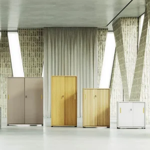 Office Furniture Spacious Wooden Storage Cabinets Office Cabinet Locker Double Doors File Storage Cabinet