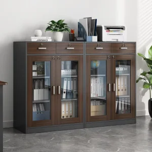 Office Furniture Staff Room Wooden Filing Cabinet Documents Storage Cabinet