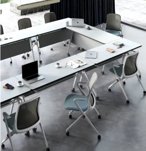 Office Furniture Staff Task Desk Meeting Stacking Chair Modern Folding Conference Table and Chair Set With Training Chairs