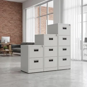Office Furniture Steel Office Cabinet Modern Metal 2 Drawer Filing Cabinet with Lock Space Saving Design for Home Commercial Use