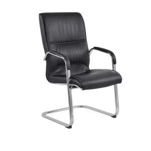 Office Furniture Vintage Classic Executive Ripple Black Leather Meeting Room Office Chair Staff Computer Chair