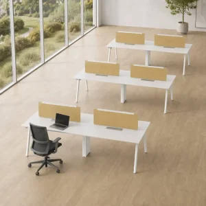 Office Furniture Workstation Modular 4 Person Team Desk Open Workspace System with Fabric Screen for Commercial Office