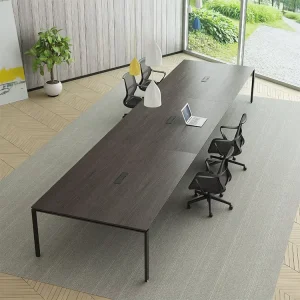 Office Hotel Conference Room Desks Wooden Modern Long Curved Design 20 Person Meeting Table