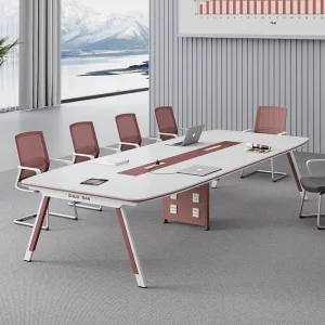 Office Meeting Table Chair Combination Long Table Modern Minimalism 10 Person Commercial Conference Room Reception Desk Cable