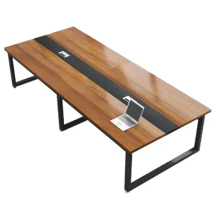 Office Minimalist Design Wooden Top Metal Frame Furniture Council Meeting Room Table Conference Table Executive Office Desk
