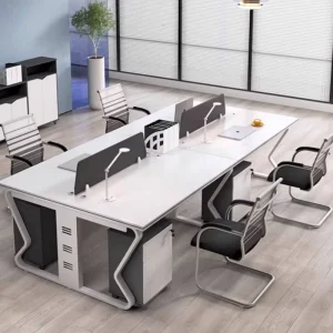 Office Modern Minimalist Workstation Staff Long Table Desk Chair Combination Partition Bookcase Storage Hot Melt Edge