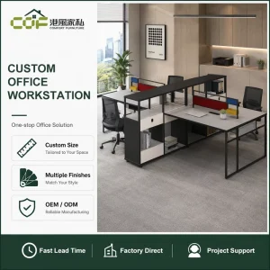 Office Partition Workstation Work Desk Office 4 Person 6 Seater Workstation Cabinet Workstation Wood