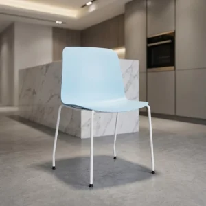 Office School Library Events Modern Multi Color Armless Stackable Steel Metal Frame Cushion PP Plastic Chairs