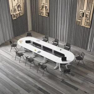 Office Set Adjustable Table Furniture Computer Folding Table Conference Table Luxury Desk Meeting Training Desk White Desk