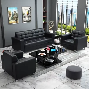 Office Sofa Business Reception Modern Simple Style Sofa with Tea Table Set