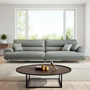 Office Sofa Chesterfield Tufted Reclining Three Seat Modern Leather Stainless Steel Legs Business Home Hotel Reception Area Use