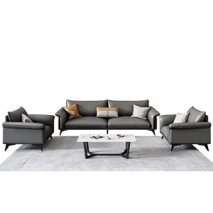 Office Sofa Genuine Leather Rosewood Frame Minimalist Design One Seat for Business Receptions Boss Office Client Waiting