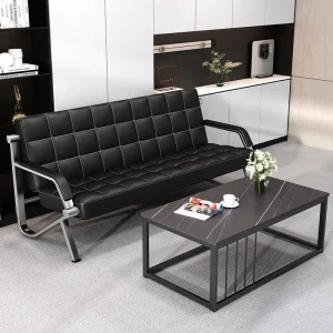 Office Sofa Set with Coffee Table and Chairs Modern Minimalist Iron Art Business Reception Sofa for Commercial Use