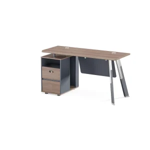 Office Staff Desk Melamine Wood Grain Metal Frame Mobile Drawer Cabinet Computer Workstation Office Furniture