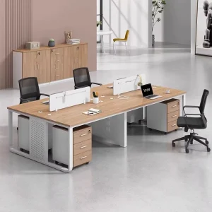 Office Staff Desk Rectangle Eco Friendly Modular Simple Modern Screen Station Locker Partition Employee Computer Desk