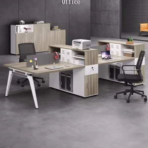 Office Staff Desk Rectangle Modular Eco Friendly Modern Screen Station Locker Partition Employee Computer Desk