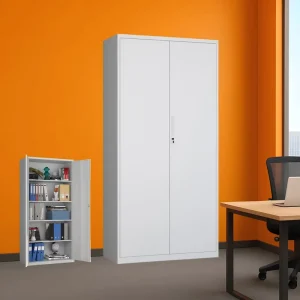 Office Steel File Cabinet 2 Door Metal Storage Cupboard Secure Filing Cabinet with Adjustable Shelves for Workplace Organization
